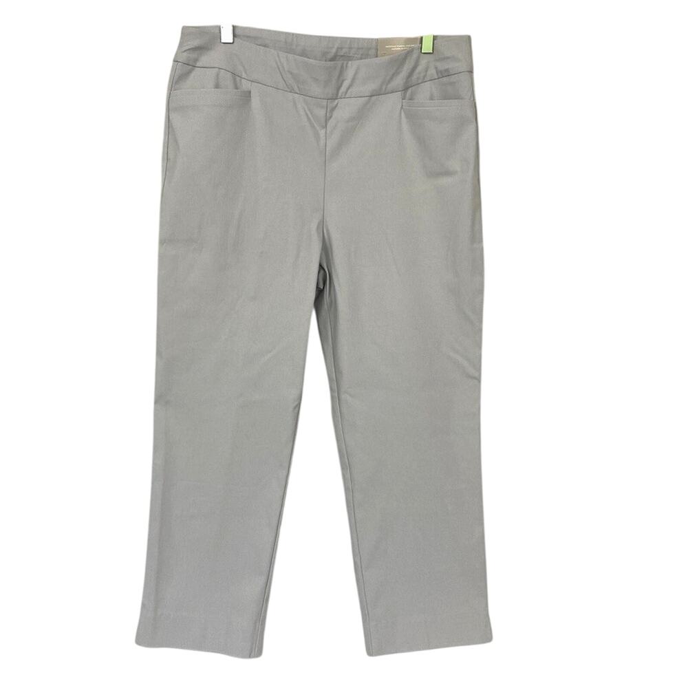 Chicos Pants 2 So Slimming Brigitte Side Vent Crop Gray Ankle 34x24 US 12 NEW